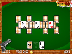 Игра Пасьянс Шериф (Sheriff Tripeaks) — играть онлайн бесплатно (изображение №3)