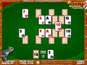 Игра Пасьянс Шериф (Sheriff Tripeaks) — играть онлайн бесплатно (изображение №6)