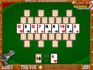 Игра Пасьянс Шериф (Sheriff Tripeaks) — играть онлайн бесплатно (изображение №7)