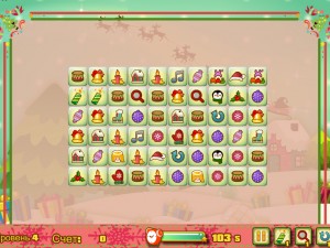 Игра Новогодний Маджонг: Соедини Пары (Christmas Mahjong Connect Pairs) — играть онлайн бесплатно (изображение №2)
