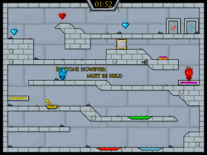 Игра Огонь и Вода 3: В Ледяном Храме (Fireboy and Watergirl 3: In The Ice Temple) — играть онлайн бесплатно (изображение №3)