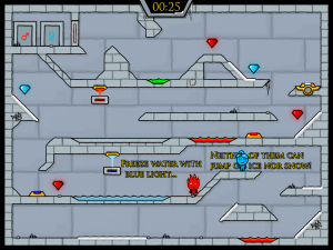 Игра Огонь и Вода 3: В Ледяном Храме (Fireboy and Watergirl 3: In The Ice Temple) — играть онлайн бесплатно (изображение №4)