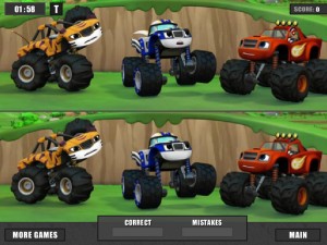 Игра Вспыш и чудо-машинки найди отличия (Blaze and the monster machines Differences) — играть онлайн бесплатно (изображение №2)
