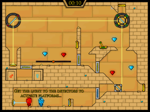 Игра Огонь и Вода 2: В Храме Света (Fireboy and Watergirl in The Light Temple) — играть онлайн бесплатно (изображение №2)