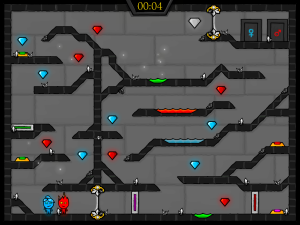 Игра Огонь и Вода 4: В Хрустальном храме (Fireboy and Watergirl in The Crystal Temple) — играть онлайн бесплатно (изображение №2)