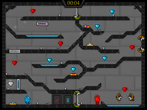 Игра Огонь и Вода 4: В Хрустальном храме (Fireboy and Watergirl in The Crystal Temple) — играть онлайн бесплатно (изображение №3)