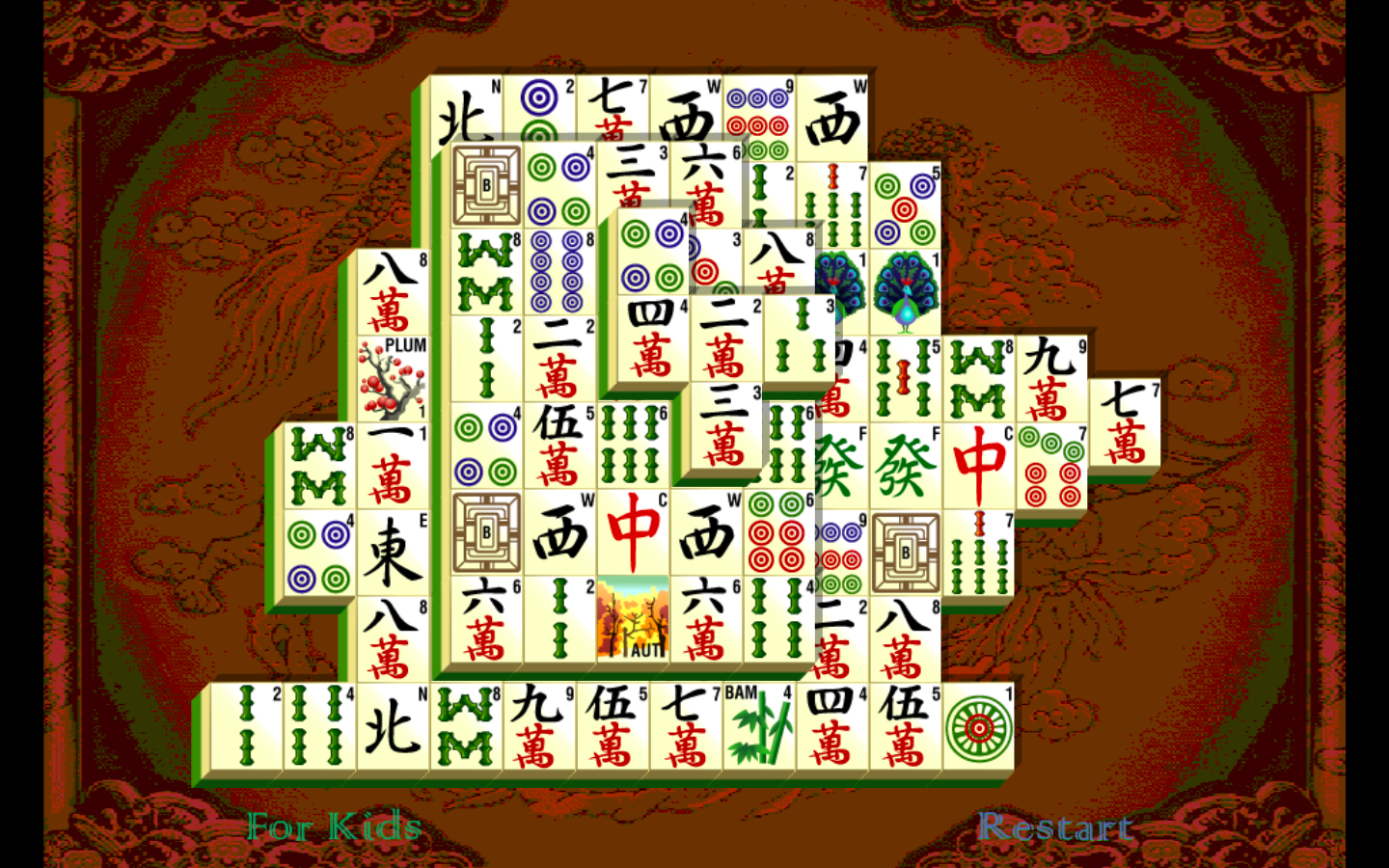 Игра шанхайский маджонг во весь экран
