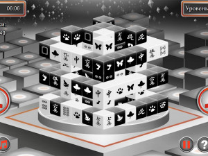 Игра Маджонг Черное и Белое 3D (Black and White Dimensions) — играть онлайн бесплатно (изображение №2)