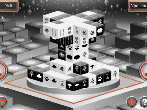 Игра Маджонг Черное и Белое 3D (Black and White Dimensions) — играть онлайн бесплатно (изображение №5)