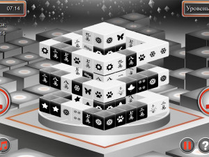 Игра Маджонг Черное и Белое 3D (Black and White Dimensions) — играть онлайн бесплатно (изображение №8)