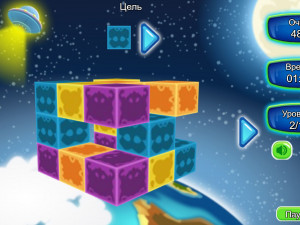 Игра Маджонг 3D: Космические кубики (Space Cubes) — играть онлайн бесплатно (изображение №2)