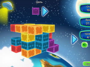 Игра Маджонг 3D: Космические кубики (Space Cubes) — играть онлайн бесплатно (изображение №4)