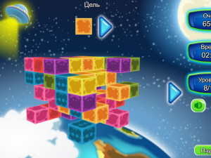 Игра Маджонг 3D: Космические кубики (Space Cubes) — играть онлайн бесплатно (изображение №7)