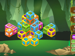 Игра Маджонг 3D: Кубики Зоопарк (Cube Zoobies) — играть онлайн бесплатно (изображение №3)