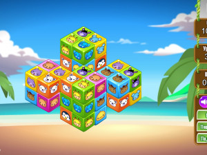 Игра Маджонг 3D: Кубики Зоопарк (Cube Zoobies) — играть онлайн бесплатно (изображение №4)