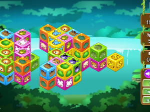 Игра Маджонг 3D: Кубики Зоопарк (Cube Zoobies) — играть онлайн бесплатно (изображение №6)