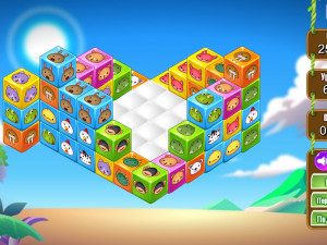 Игра Маджонг 3D: Кубики Зоопарк (Cube Zoobies) — играть онлайн бесплатно (изображение №7)