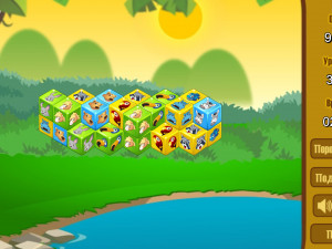 Игра Маджонг 3D: Кубики с Животными (Animal Cubes) — играть онлайн бесплатно (изображение №9)