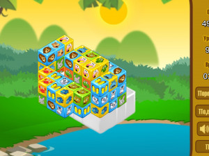 Игра Маджонг 3D: Кубики с Животными (Animal Cubes) — играть онлайн бесплатно (изображение №3)