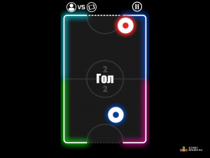 Игра Неоновый Аэрохоккей (Neon Air Hockey) — играть онлайн бесплатно (изображение №2)