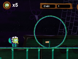 Игра Губка Боб Квадратные Штаны: Опасные Тропы (SpongeBob SquarePants: Tracks of Terror Action) — играть онлайн бесплатно (изображение №2)