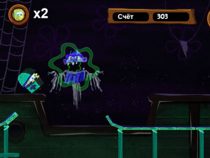 Игра Губка Боб Квадратные Штаны: Опасные Тропы (SpongeBob SquarePants: Tracks of Terror Action) — играть онлайн бесплатно (изображение №4)