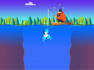 Игра Крошечная Рыбалка (Tiny Fishing) — играть онлайн бесплатно (изображение №2)