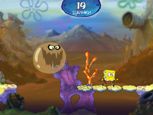 Игра Губка Боб Квадратные Штаны: Прогулка по Бикини Боттом (SpongeBob SquarePants: Bikini Bottom Button Bash) — играть онлайн бесплатно (изображение №2)