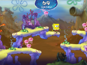 Игра Губка Боб Квадратные Штаны: Прогулка по Бикини Боттом (SpongeBob SquarePants: Bikini Bottom Button Bash) — играть онлайн бесплатно (изображение №4)