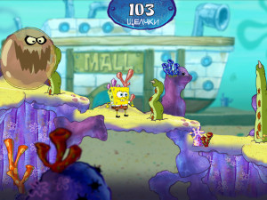 Игра Губка Боб Квадратные Штаны: Прогулка по Бикини Боттом (SpongeBob SquarePants: Bikini Bottom Button Bash) — играть онлайн бесплатно (изображение №6)