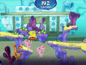 Игра Губка Боб Квадратные Штаны: Прогулка по Бикини Боттом (SpongeBob SquarePants: Bikini Bottom Button Bash) — играть онлайн бесплатно (изображение №7)