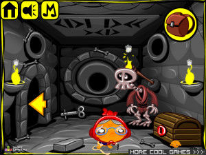 Игра Счастливая Обезьянка 257: Побег из Крепости (Monkey GO Happy Stage 257: Fortress Escape) — играть онлайн бесплатно (изображение №6)