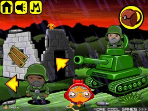 Игра Счастливая Обезьянка 296: Поле Боя (Monkey GO Happy Stage 296: Battlefield ) — играть онлайн бесплатно (изображение №3)