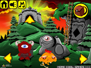 Игра Счастливая Обезьянка 308: Рот Монстра (Monkey GO Happy Stage 308: Monster Mouth) — играть онлайн бесплатно (изображение №2)