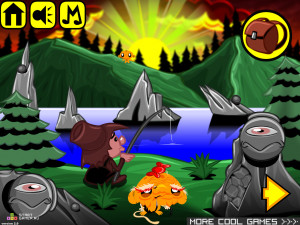 Игра Счастливая Обезьянка 308: Рот Монстра (Monkey GO Happy Stage 308: Monster Mouth) — играть онлайн бесплатно (изображение №5)