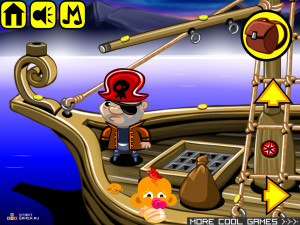 Игра Счастливая Обезьянка 314: Акула Пирата (Monkey GO Happy Stage 314: Pirate Shark) — играть онлайн бесплатно (изображение №2)