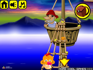 Игра Счастливая Обезьянка 314: Акула Пирата (Monkey GO Happy Stage 314: Pirate Shark) — играть онлайн бесплатно (изображение №4)