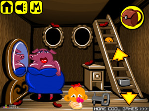 Игра Счастливая Обезьянка 320: Хорошенькая Свинка (Monkey GO Happy Stage 320: Pretty Porky) — играть онлайн бесплатно (изображение №4)