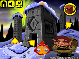 Игра Счастливая Обезьянка 336: Три Башни (Monkey GO Happy Stage 336: Three Towers) — играть онлайн бесплатно (изображение №2)