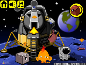 Игра Счастливая Обезьянка 337: Аполлон-11, 50 лет (Monkey GO Happy Stage 337: Apollo 11, 50th anniversary) — играть онлайн бесплатно (изображение №2)