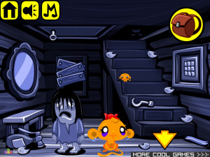 Игра Счастливая Обезьянка 343: Дом с Привидениями (Monkey GO Happy Stage 343: Haunted House) — играть онлайн бесплатно (изображение №3)