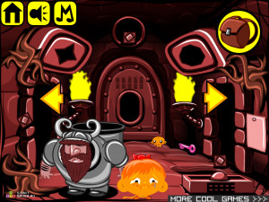 Игра Счастливая Обезьянка 348: Подземелье Дьявола (Monkey GO Happy Stage 348: Devil Dungeon) — играть онлайн бесплатно (изображение №2)