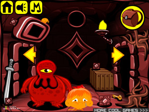 Игра Счастливая Обезьянка 348: Подземелье Дьявола (Monkey GO Happy Stage 348: Devil Dungeon) — играть онлайн бесплатно (изображение №4)