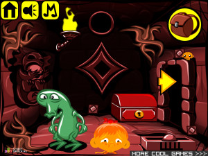 Игра Счастливая Обезьянка 348: Подземелье Дьявола (Monkey GO Happy Stage 348: Devil Dungeon) — играть онлайн бесплатно (изображение №5)