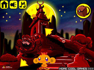 Игра Счастливая Обезьянка 350: Золото Ниндзя (Monkey GO Happy Stage 350: Ninja's Gold) — играть онлайн бесплатно (изображение №2)