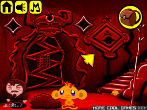 Игра Счастливая Обезьянка 350: Золото Ниндзя (Monkey GO Happy Stage 350: Ninja's Gold) — играть онлайн бесплатно (изображение №3)