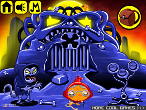 Игра Счастливая Обезьянка 356: Огненный Череп (Monkey GO Happy Stage 356: Fire Skull) — играть онлайн бесплатно (изображение №2)