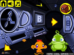 Игра Счастливая Обезьянка 360: Звездный Корабль (Monkey GO Happy Stage 360: Star Ship) — играть онлайн бесплатно (изображение №3)