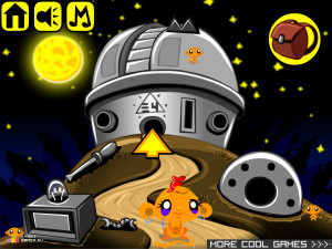 Игра Счастливая Обезьянка 365: Обсерватория / Звездное Небо (Monkey GO Happy Stage 365: Observatories / Starry Skies) — играть онлайн бесплатно (изображение №2)