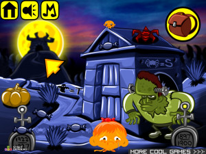 Игра Счастливая Обезьянка 368: Оборотень (Monkey GO Happy Stage 368: Werewolf) — играть онлайн бесплатно (изображение №3)